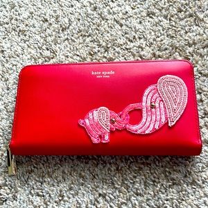 Kate Spade Beaded Tiny Wallet - Hot Chili